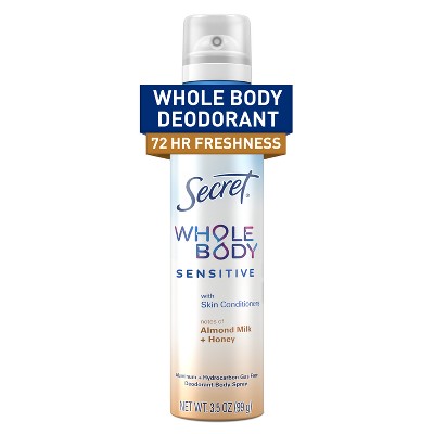 Secret Whole Body Deodorant Spray Almond Honey 3.5oz - Missing Lid