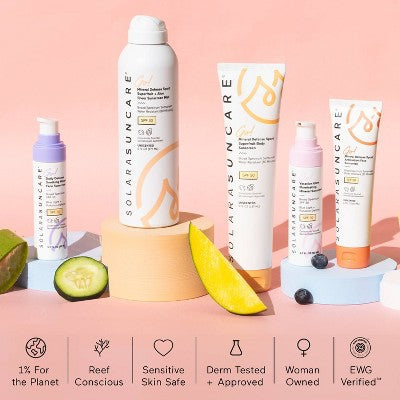 Solara Suncare Go! Mineral Defense Sport Sheer Sunscreen Mist SPF 30 Superfruit + Aloe 6 fl oz - Imperfect Container
