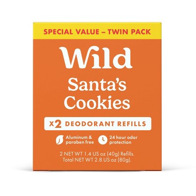 Wild Cosmetics Santa's Christmas Cookies Deodorant Refills 1.4oz/2ct - Imperfect Box
