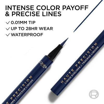 L'Oreal Paris Haute Precision Waterproof Felt Tip Liquid Eyeliner 30 Blue Suede 0.03 fl oz - Imperfect Box