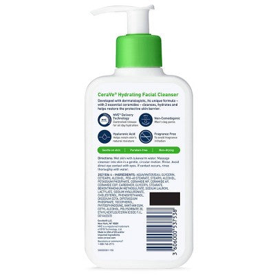 CeraVe Hydrating Face Wash with Hyaluronic Acid and Glycerin 8 fl oz - New