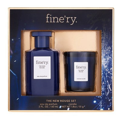 fine'ry. Full Size EDP + Mini Candle Gift Set The New Rouge 2pc - Imperfect Box