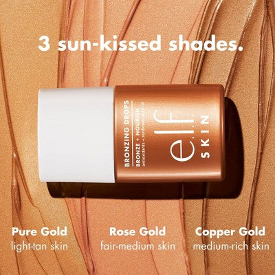 e.l.f. SKIN Bronzing Drops Pure Gold 1 fl oz - New