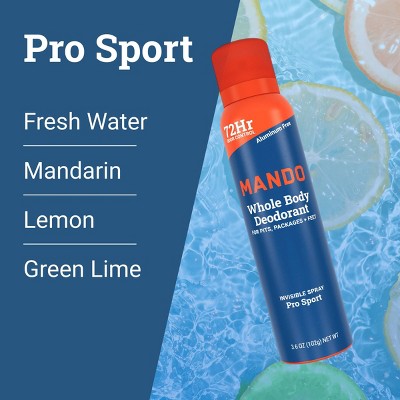 Mando Whole Body Deodorant Spray Pro Sport 3.6oz - Imperfect Container