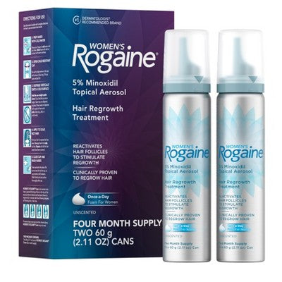 Women's Rogaine 5% Minoxidil Foam for Hair Thinning and Loss, Topical Treatment for Hair Regrowth 2.11oz - New