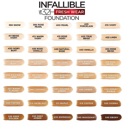 L'Oreal Paris Infallible 32HR Fresh Wear Foundation SPF 25 450 Rose Beige 1 fl oz - New