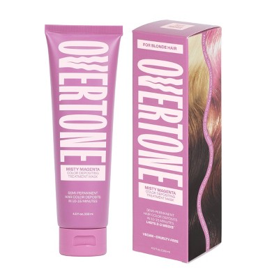 Overtone Misty Magenta Hair Mask Semi-Permanent Hair Dye & Color Conditioner Cotton Candy Pink for Brown; Blonde Hair - New
