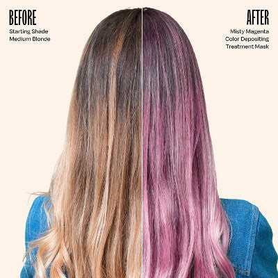 Overtone Misty Magenta Hair Mask Semi-Permanent Hair Dye & Color Conditioner Cotton Candy Pink for Brown; Blonde Hair - New