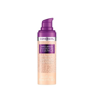 COVERGIRL Simply Ageless Skin Perfector Essence Vegan Foundation 20 Light 1 fl oz - Imperfect Container