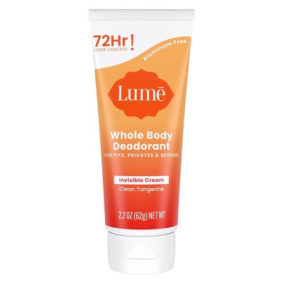 Lume Whole Body Women's Invisible Cream Tube Deodorant Clean Tangerine Scent 2.2oz - Imperfect Container