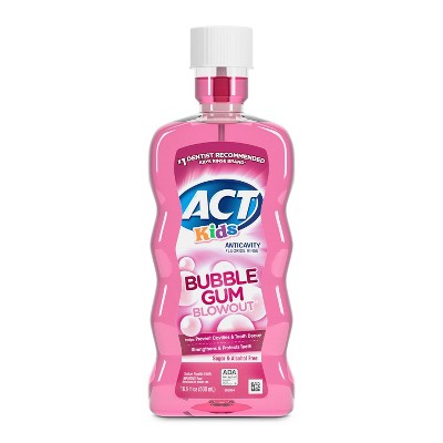 ACT Kids Bubblegum Anticavity Fluoride Mouthwash 16.9 fl oz - New