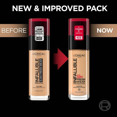 L'Oreal Paris Infallible 32HR Fresh Wear Foundation SPF 25 490 Golden Amber 1 fl oz - New
