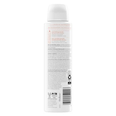 Dove Beauty Alcohol Free & Whole Body Deodorant Spray Peach Glow 4oz - Imperfect Container