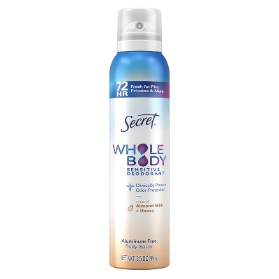 Secret Whole Body Deodorant Spray Almond Honey 3.5oz - Missing Lid