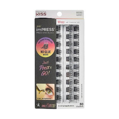 KISS Products imPRESS Press-On Self Adhesive Eyelashes Refill Wispy 30ct - New