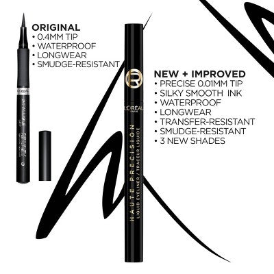 L'Oreal Paris Haute Precision Waterproof Felt Tip Liquid Eyeliner 30 Blue Suede 0.03 fl oz - Imperfect Box