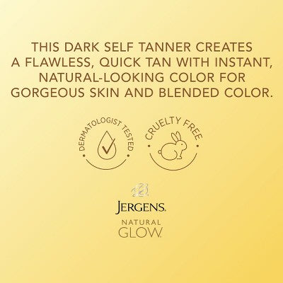 Jergens Glow Instant Moisturizing Self Tanner Tanning Foam Ultra Deep 6 fl oz - New