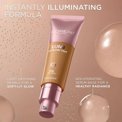 L'Oreal Paris Lumi Le Glow Tint Liquid Skin Tint 230 Neutral 0.84 fl oz - Imperfect Container