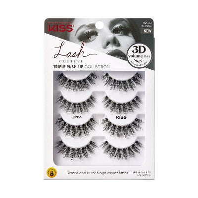 KISS Products Lash Couture 3D Volume False Eyelashes Robe 4ct - New