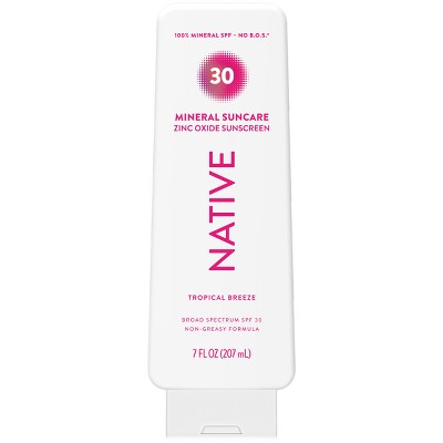 Native Mineral Sunscreen with Zinc Oxide Tropical Breeze SPF 30 7oz - Imperfect Container