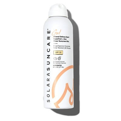 Solara Suncare Go! Mineral Defense Sport Sheer Sunscreen Mist SPF 30 Superfruit + Aloe 6 fl oz - Imperfect Container
