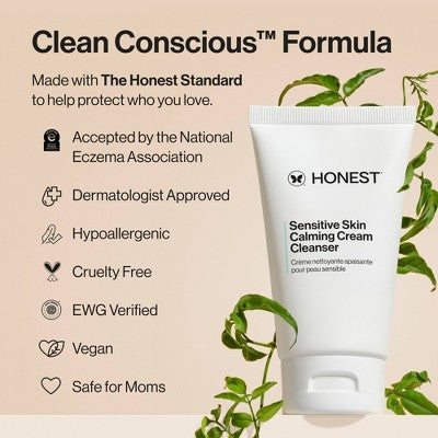 Honest Beauty Sensitive Skin Calming Cream Cleanser 4 fl oz - Imperfect Box