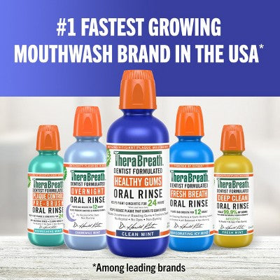 TheraBreath Healthy Gums Mouthwash Antigingivitis Clean Mint 16 fl oz - Imperfect Container