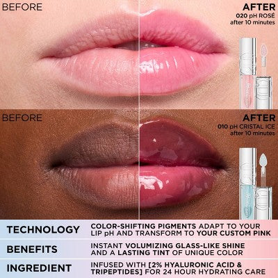 L'Oreal Paris Plump Ambition Hyaluron pH Lip Oil Plumping Lip Gloss 20 pH 0.16 fl oz - Imperfect Container
