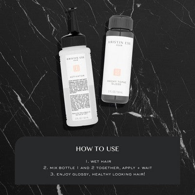 Kristin Ess Hair Gloss in Crystal Quartz for All Hair Colors - Semi Permanent Dye + Toner 4 fl oz - Imperfect Box