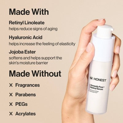 Honest Beauty Honestly Pure Retinyl Serum with Retinyl Linoleate 1.0 fl oz - New