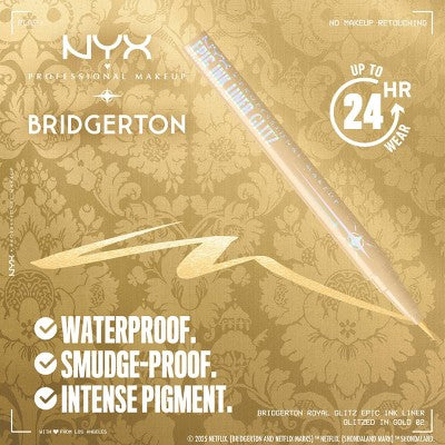 NYX Professional Makeup Bridgerton Royal Epic Ink Glitz Metallic Eyeliner Glitzed In Gold 0.03 fl oz - New