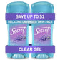 Secret Fresh Clear Gel Deodorant  Relaxing Lavender 2.6oz/2pk - Imperfect Box