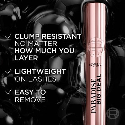 L'Oreal Paris Paradise Big Deal Volumizing and Lengthening Mascara Washable Black 0.33 fl oz - Imperfect Box
