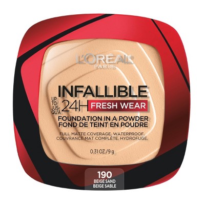 L'Oreal Paris Infallible 24H Fresh Wear Foundation Powder Beige Sand 190 0.31oz - New