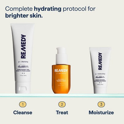 Remedy Skin Brightening 3-Piece Skincare Kit Gentle Cleanser Vitamin C Serum 2.7oz - Missing Box
