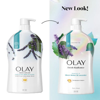 Olay Fresh Outlast Body Wash Birch Water & Lavender 33 fl oz - New