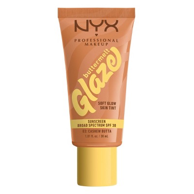 NYX Professional Makeup Buttermelt Glaze Skin Tint with SPF 30 Cashew Butta 1.01 fl oz - Imperfect Container
