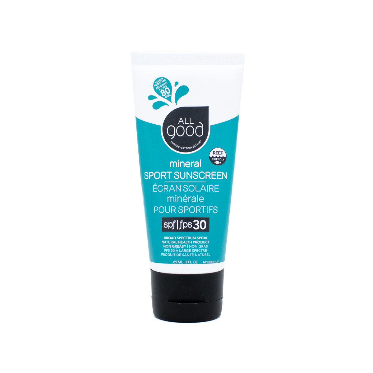 All Good Mineral Sport Sunscreen SPF30 3oz - New