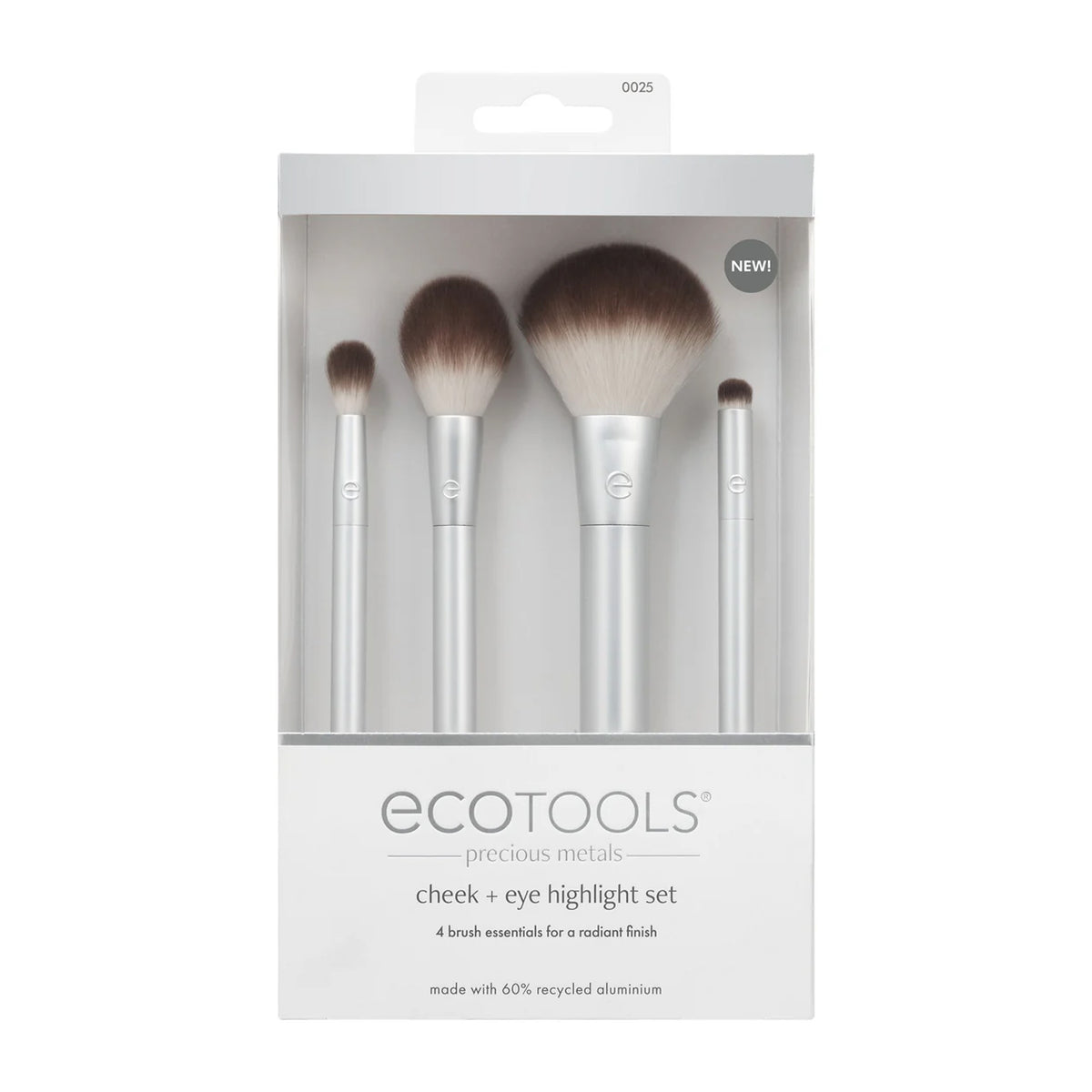 Ecotools Precious Metals Cheek + Eye Highlight Makeup Brush Set - New